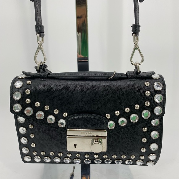 Prada Saffiano Studded two way bag - Picture 4 of 13